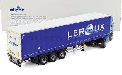 RENAULT - T-LINE VRACHTWAGEN TELONATO LREOUX TRANSPORTS 2021 - 2-TOON BLAUW Schaalmodel op Vroomi