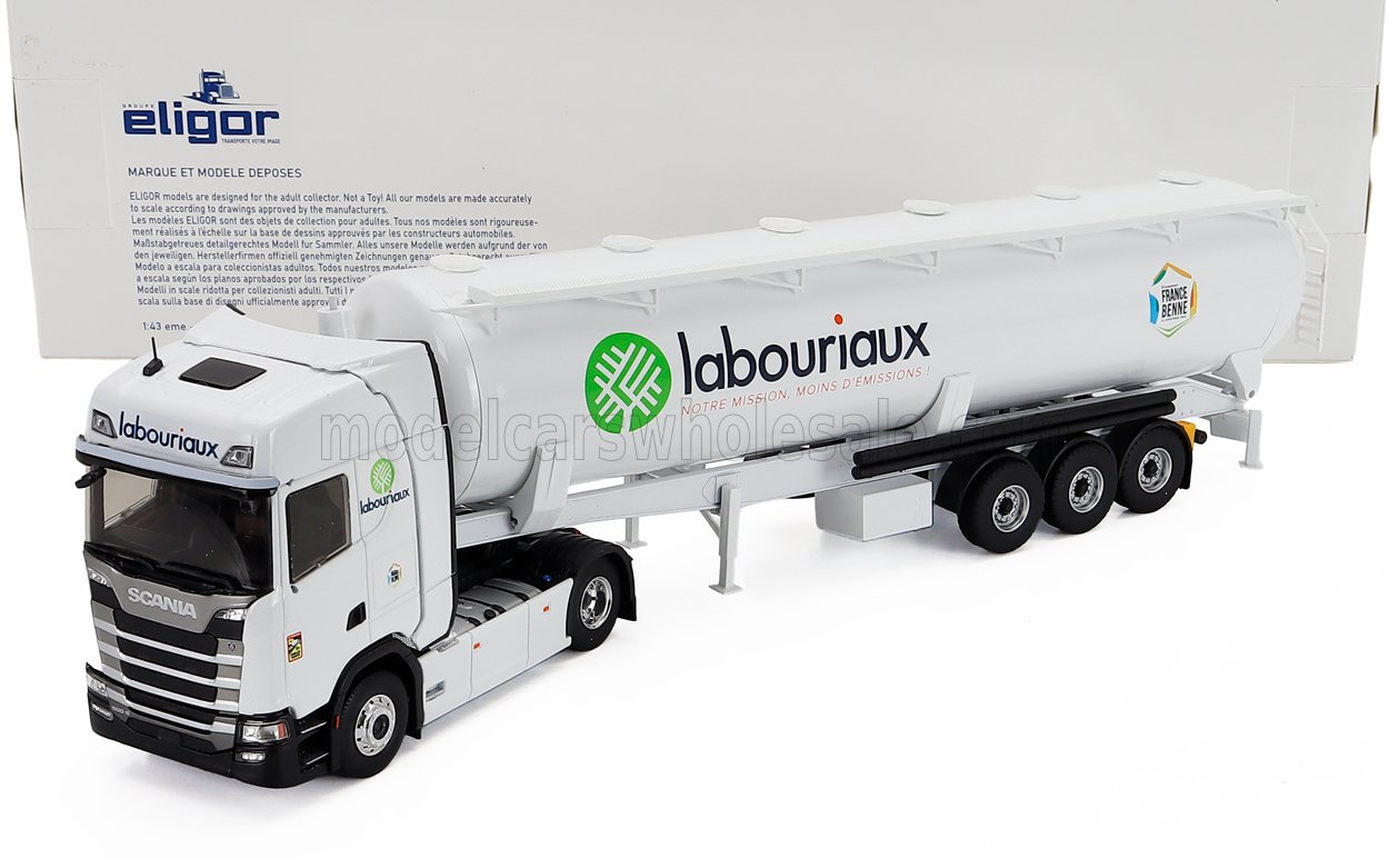 SCANIA - CAMIÓN CISTERNA S500 DE LABOURIAUX TRANSPORTS 2021 - BLANCO Maqueta de coche en Vroomi