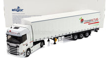 SCANIA - CAMIÓN S500 TELONATO TRANSACTUEL TRANSPORTS 2021 - BLANCO Maqueta de coche en Vroomi