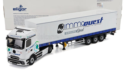 MERCEDES BENZ - E-ACTROS 600 CAMIÓN TELONATO IMMO OUEST 2025 - BLANCO Maqueta de coche en Vroomi