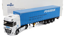 DAF - Camión XF EURO 6 de Telonato Fosseux Transports 2012 - Blanco y azul. Maqueta de coche en Vroomi
