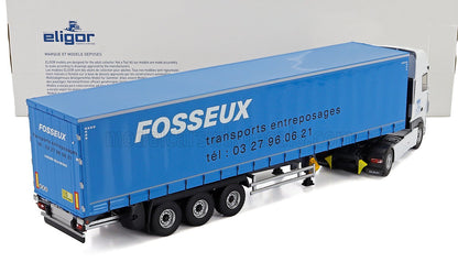 DAF - Camión XF EURO 6 de Telonato Fosseux Transports 2012 - Blanco y azul. Maqueta de coche en Vroomi