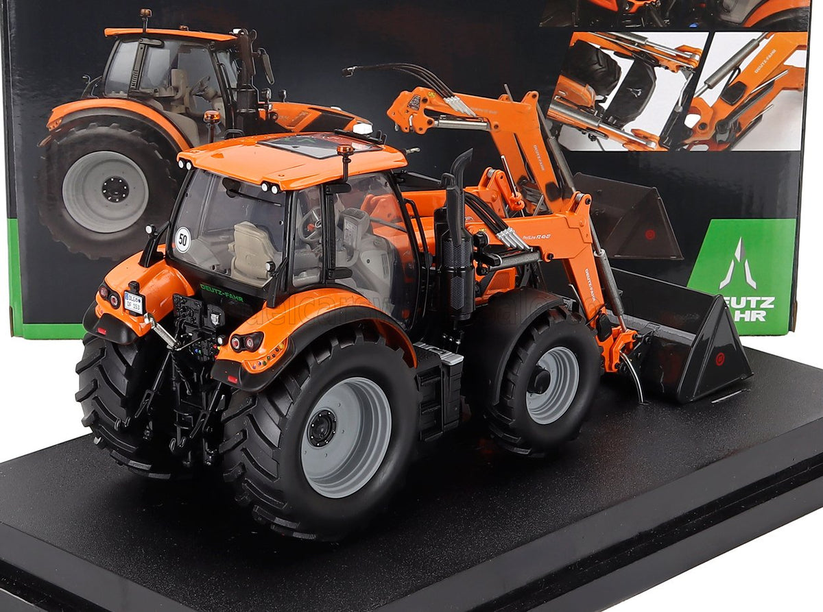 Deutz-Fahr 6150.4 TTV Tractor with FZ 47-23 Front Loader 2018 Orange Black Universal Hobbies 1:32 scale model - image 2