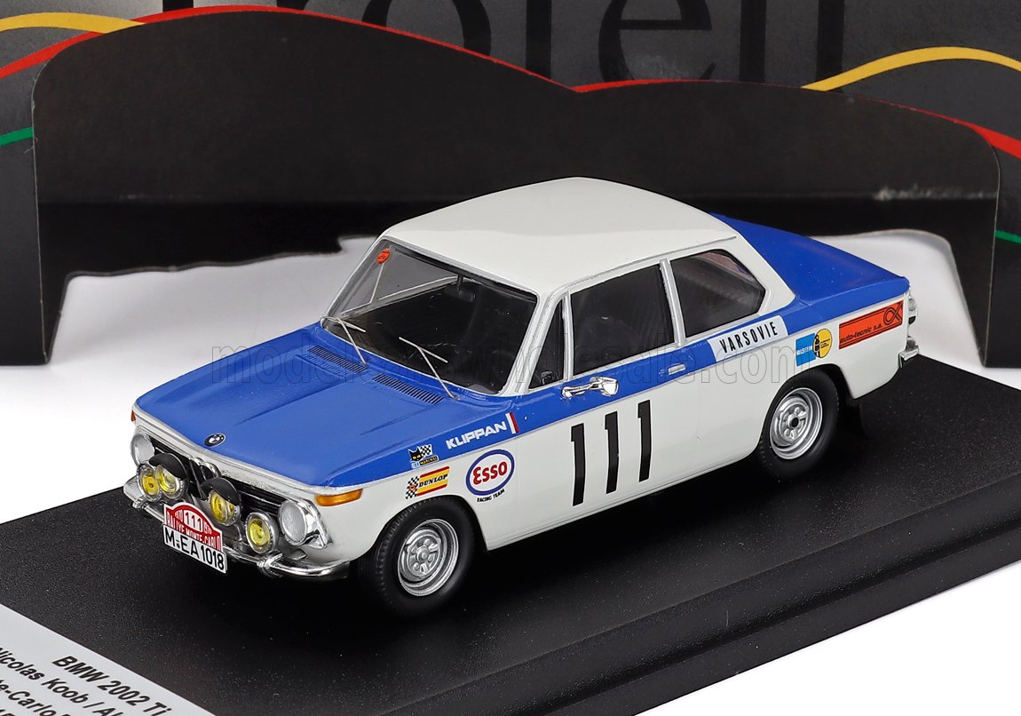 BMW 2002 Ti No. 111 Nicolas Koob Aly Kridel Rally Monte Carlo 1970 Trofeu 1:43 scale model
