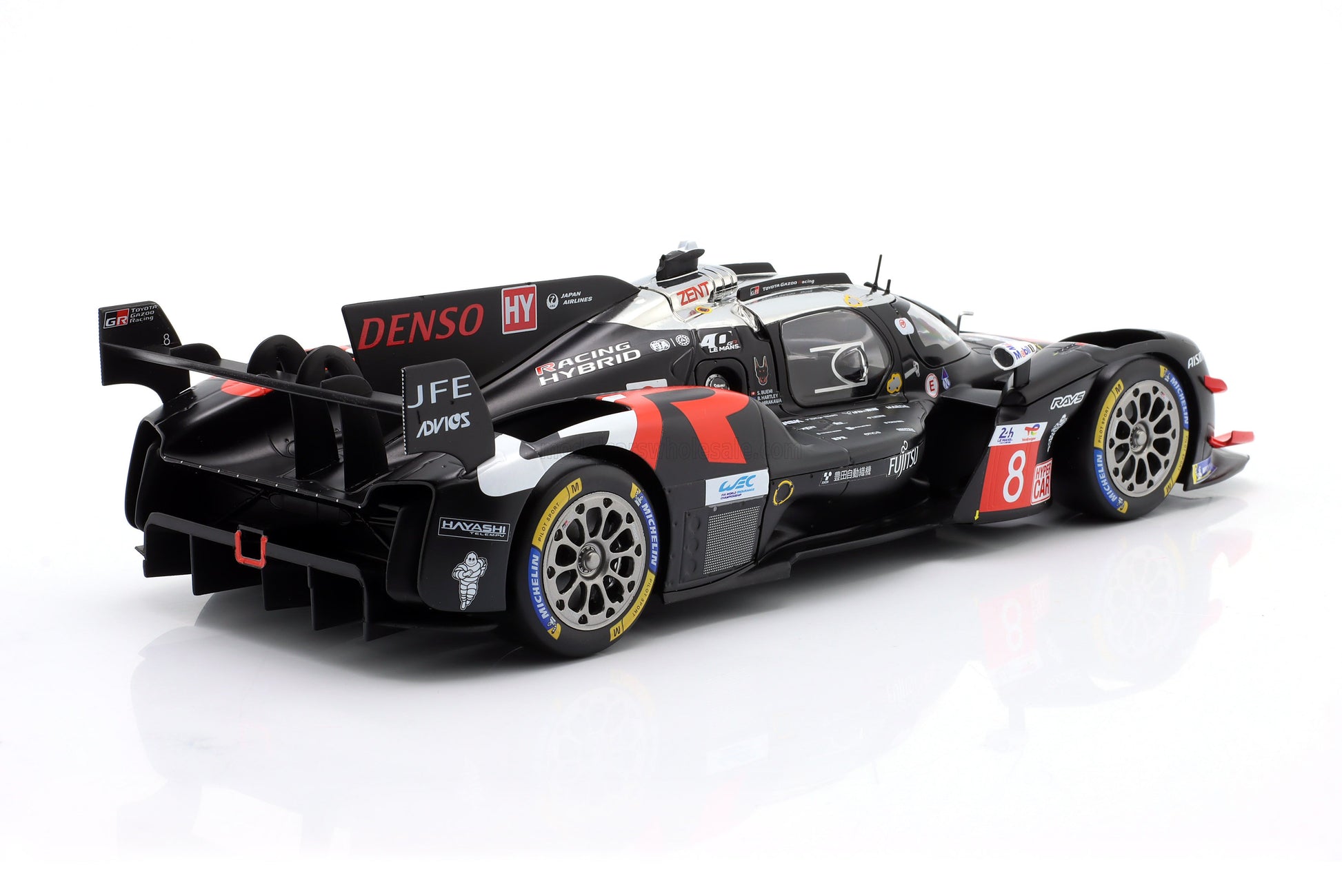 TOYOTA - GR010 3.5L V6 TWIN TURBO HYBRID TEAM GAZOO RACING N 8 24h LE MANS 2025 SEBASTIAN BUEMI - BRENDON HARTLEY - RYO HIRAKAWA - BLACK WHITE Scale model car on Vroomi