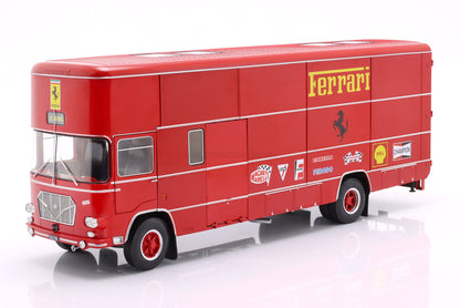 OM FIAT - 150 ROLFO TRUCK TEAM SCUDERIA FERRARI CAR TRANSPORTER 24h LE MANS 70s VERSION 2-ASSI 1966 - RED