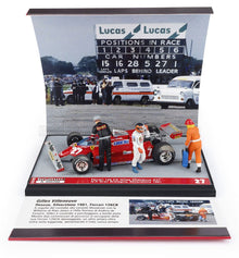 FERRARI - DIORAMA F1 126CK TURBO N 27 SILVERSTONE BRITISH GP WITH FIGURES 1981 GILLES VILLENEUVE - EXTREME RESCUE - IL SALVATAGGIO - RED Scale model car on Vroomi