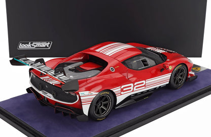 FERRARI - 296 GT3 3.0L TWIN TURBO V6 CHALLENGE N 32 FINALI MONDIALI MUGELLO ITALY 2023 - CON VETRINA - WITH SHOWCASE - RED WHITE