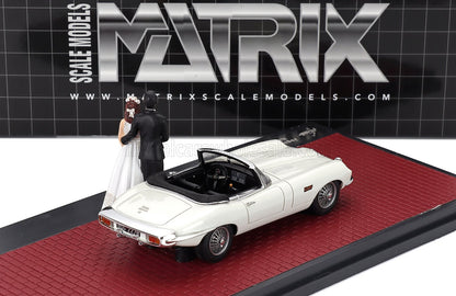 JAGUAR - E-TYPE FRUA ROADSTER OPEN 1964 - HUWELIJK - NET GETROUWD - BRUILOFT MET 2 FIGUREN - WIT