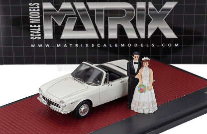 ALFA ROMEO - GIULIA GT CABRIOLET SPIDER PROTOTIPO 1963 - MATRIMONIO - JUST MARRIED - WEDDING WITH 2 FIGURES - WHITE
