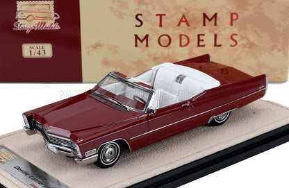 Cadillac De Ville Cabriolet Open 1967 Flamenco Red Stamp Models 1:43
