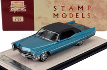 Cadillac De Ville Cabriolet Closed 1967 Capri Aqua Metalizado Negro Stamp Models 1:43