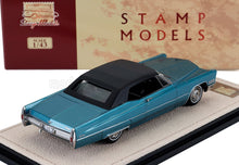 Cadillac De Ville Cabriolet Closed 1967 Capri Aqua Metalizado Negro Stamp Models 1:43
