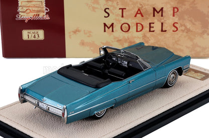 Cadillac De Ville Cabriolet Open 1967 Capri Aqua Metalizado Stamp Models 1:43