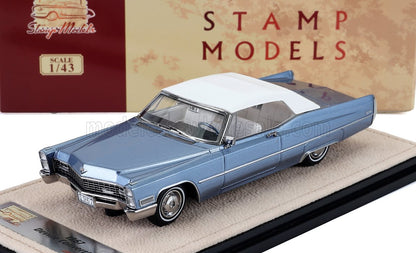 Cadillac De Ville Cabriolet Closed 1967 Marina Blue Metalizado Blanco Stamp Models 1:43