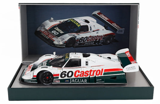 modellino di auto Jaguar  modellino livrea Castrol, esposto nella confezione da collezione Vroomi
