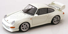 Weißes Porsche 911-Modellauto mit Heckflügel, präsentiert von Vroomi für Sammler