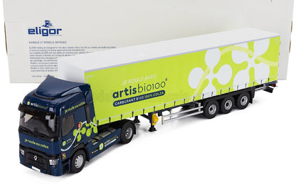 RENAULT - T480 TRUCK TELONATO ARTIS BIO 100 TRANSPORTS 2021 - BLUE GREEN