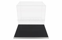 Clear acrylic display case with black base for scale model car, perfect for Vroomi collectors