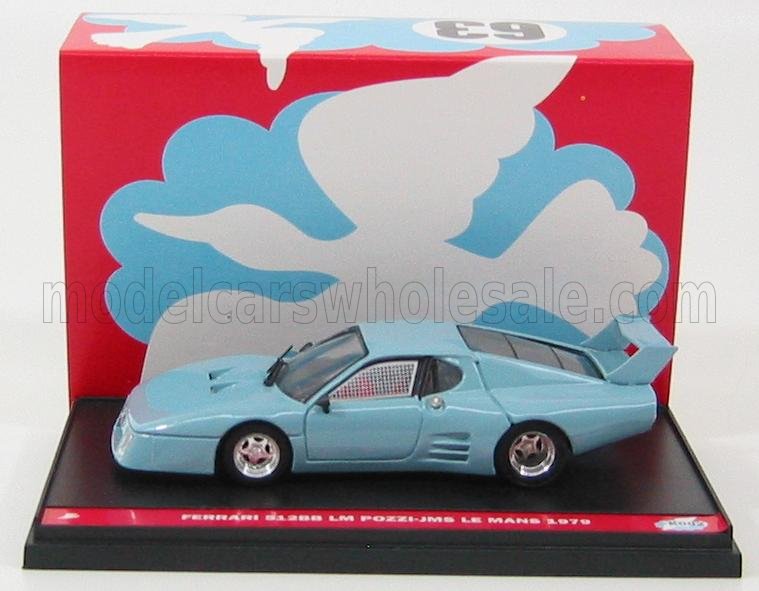 FERRARI - 512BB LM N 62-63 24 Ore di Le Mans 1979 - RED LIGHT BLUE modellino in scala modellino Vroomi