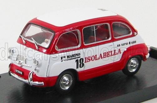 Fiat 600D Multipla Amaro 18 Isolabella White Red Brumm 1:43 scale model