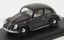 Black vintage Volkswagen Beetle model car on black display base, available on Vroomi platform