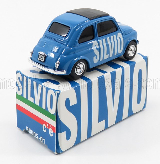 FIAT - 500 ELECTION-DAY 2008 - APRILE 2008 - SILVIO - LIGHT BLUE Scale model car on Vroomi