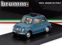 Voiture miniature 1:43 Brumm, Fiat 500 cabriolet bleu canard, 100% Made in Italy — Vroomi
