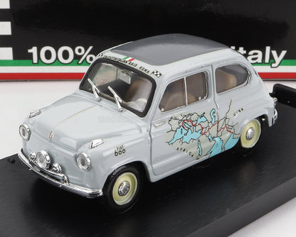 FIAT - 600 RALLY RAID ROMA-CALCUTTA 1955 13.260Km IN 11 GIORNI - 11 DAYS - GREY Scale model car on Vroomi