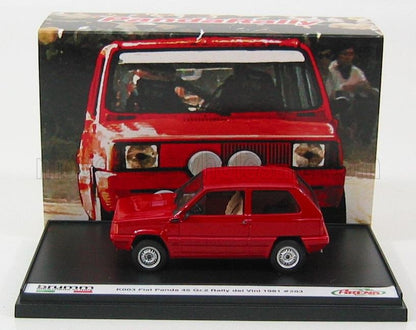FIAT - PANDA 45 + TRANSKIT (DECALS AND ACCESSORIE S FOR RALLY DEI VINI 1981) - RED Scale model car on Vroomi