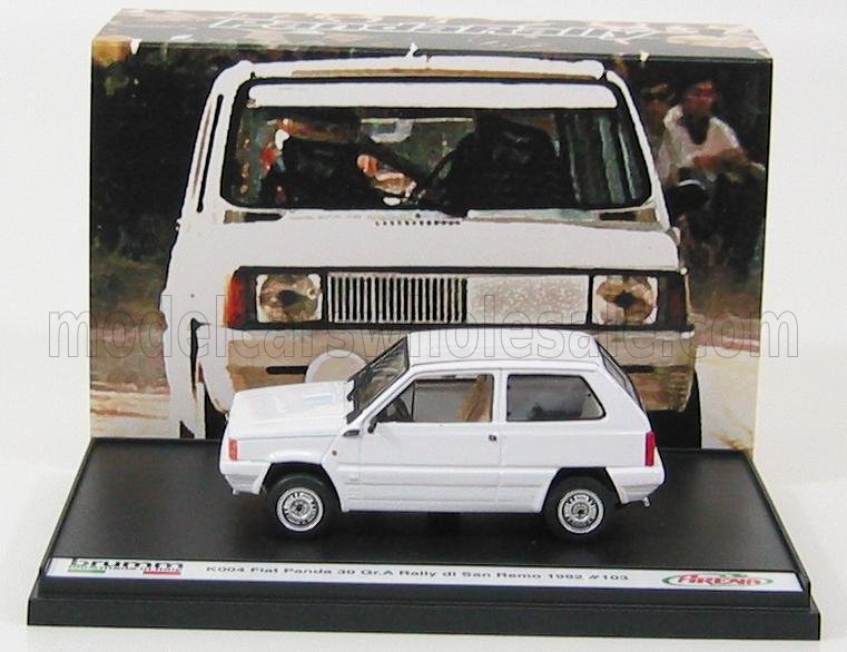FIAT - PANDA 30 + TRANSKIT (DECALS AND ACCESSORIE S FOR RALLY SANREMO 1982) - WHITE Scale model car on Vroomi