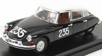 Modellino in scala nero con numero di gara 235 di Vroomi, replica in metallo pressofuso dettagliata con tetto bianco.