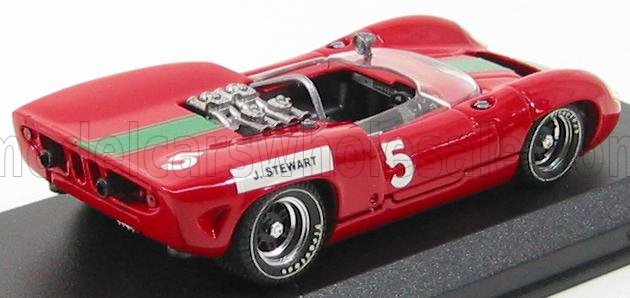 LOLA - T70 SPIDER N 5 MARCHI HATCH 1965 J.STEWART - ROSSO VERDE - Vroomi