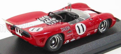 LOLA - T70 SPIDER N 11 LAGUNA SECA 1967 L.MOTSCHENBAKER - ROSSO BIANCO - Vroomi