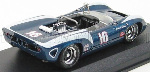LOLA - T70 SPIDER N 16 RIVERSIDE 1967 G.FOLLMER - BLU METALLIZZATO BIANCO - Vroomi