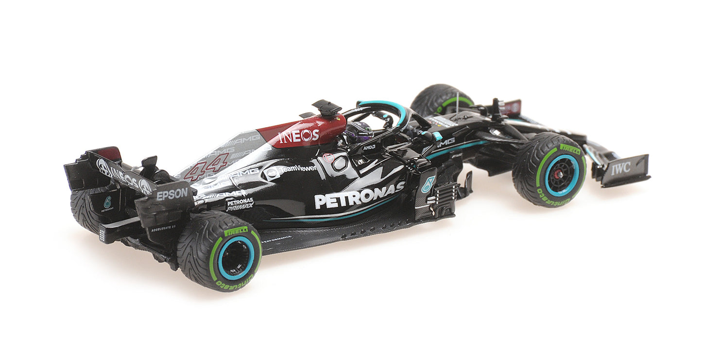 MERCEDES W12 LEWIS HAMILTON 100TH GP WIN SOTCHI 2021 WITH PITBOARD