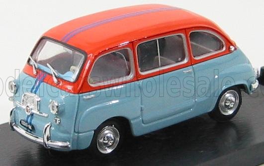 Fiat 600D Multipla Operazione San Gennaro 1966 Light Blue Orange Brumm 1:43 scale model