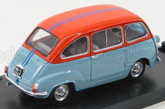 Fiat 600D Multipla Operazione San Gennaro 1966 Light Blue Orange Brumm 1:43 scale model - image 2