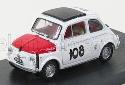 FIAT - 500 595 ABARTH N 108 TROFEO ITALIANO TURISMO WINNER COPPA GALLEGA 1965 LEONARDO DURST - WHITE RED Scale model car on Vroomi
