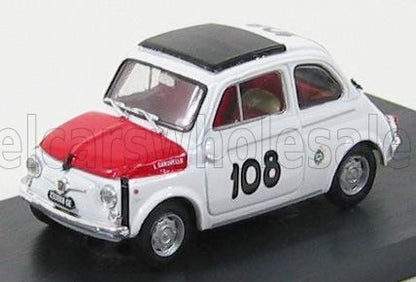 FIAT - 500 595 ABARTH N 108 TROFEO ITALIANO TURISMO WINNER COPPA GALLEGA 1965 LEONARDO DURST - WHITE RED Scale model car on Vroomi
