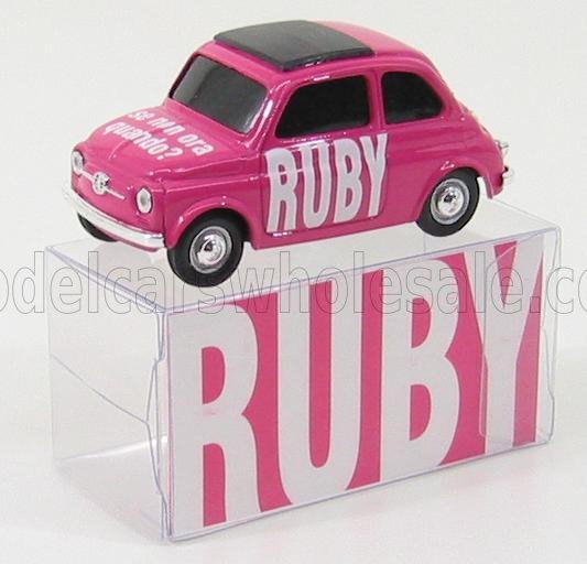 FIAT - 500 RUBY - SE NON ORA QUANDO? - PINK Scale model car on Vroomi