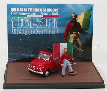 FIAT - 500 GIUSEPPE GARIBALDI - LO SBARCO DELLE 1000 500 ROSSE A MARSALA 11 MAGGIO 1960 - 150th ANNIVERSARIO UNITA' D'ITALIA 1861-2011 - RED Scale model car on Vroomi