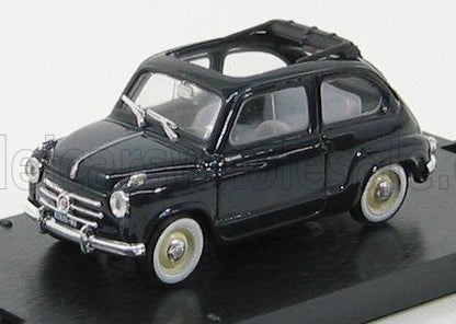 FIAT - 600 1956 TETTO APERTO - OPEN ROOF - DARK BLUE Scale model car on Vroomi