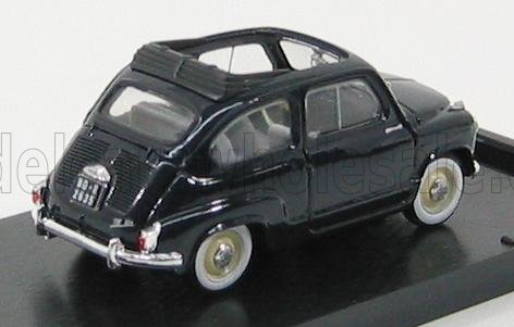 FIAT - 600 1956 TETTO APERTO - OPEN ROOF - DARK BLUE Scale model car on Vroomi
