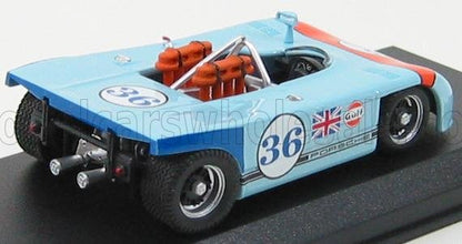 PORSCHE - 908/03 SPIDER TEAM JOHN WYER AUTOMOTIVE ENGINEERING GULF N 36 TARGA FLORIO 1970 RICHARD ATTWOOD - BJORN WALDEGAARD - BLEU CLAIR ORANGE - Vroomi