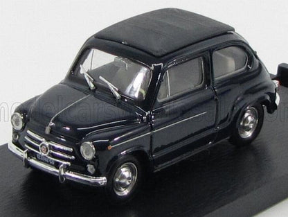 FIAT - 600D TRASFORMABILE CHIUSA 1960 - BLUE SCURO 456 Scale model car on Vroomi