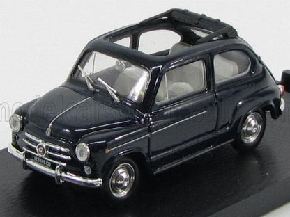 FIAT - 600D TRASFORMABILE APERTA 1960 - BLUE SCURO 456 Scale model car on Vroomi