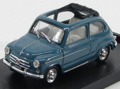 FIAT - 600D TRASFORMABILE APERTA 1960 - BLUE 404 Scale model car on Vroomi