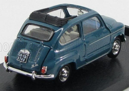 FIAT - 600D TRASFORMABILE APERTA 1960 - BLUE 404 Scale model car on Vroomi