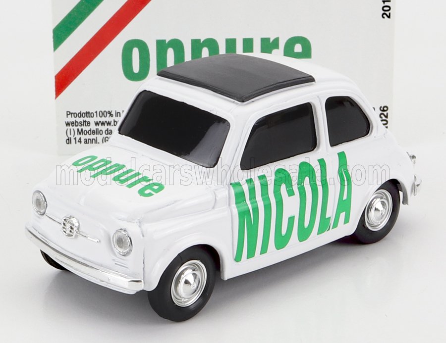 FIAT - 500 NICOLA - OPPURE - BIANCO modellino in scala modellino Vroomi